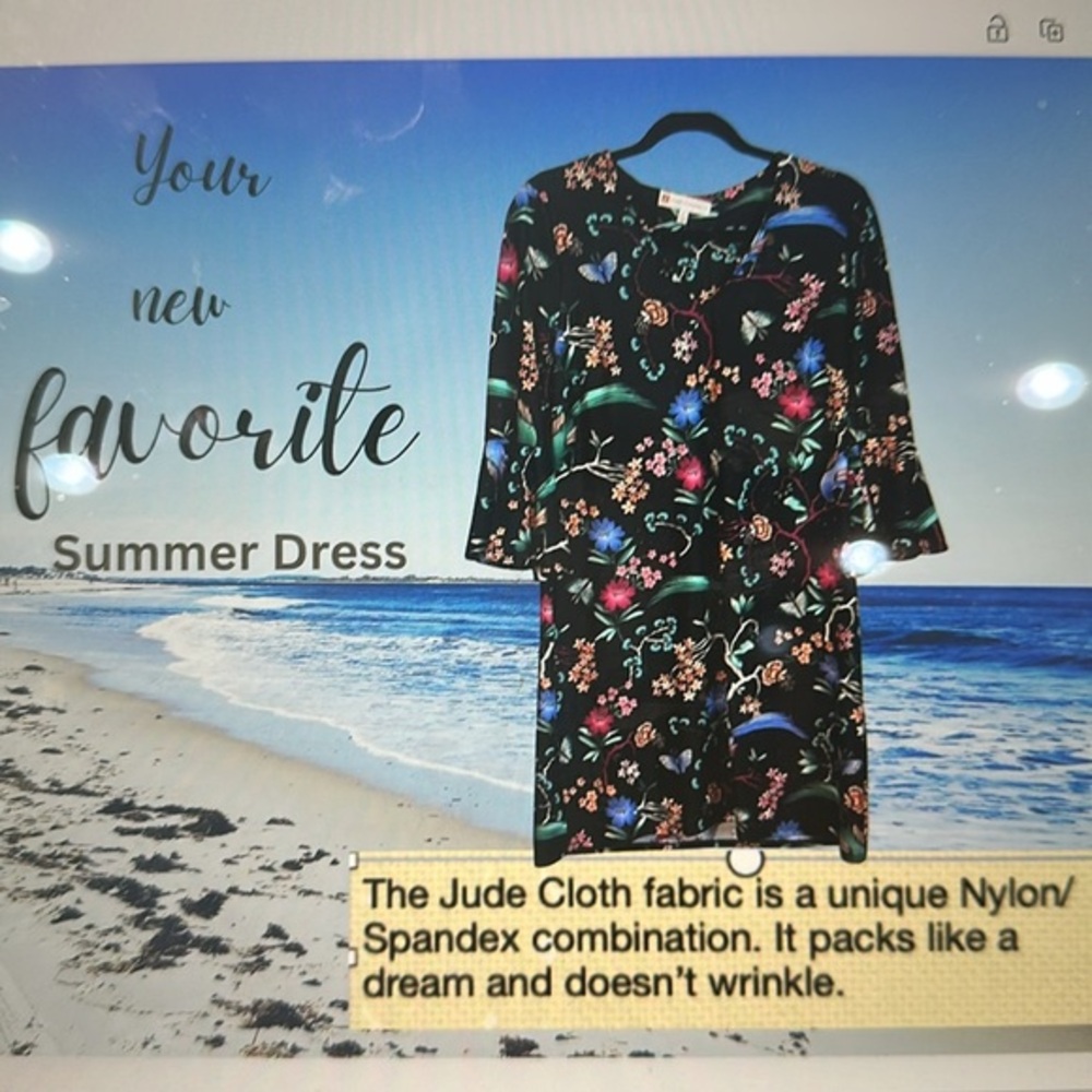 Jude Connally BlackDress with Colorful Floral Design, size medium - Picture 2 of 16